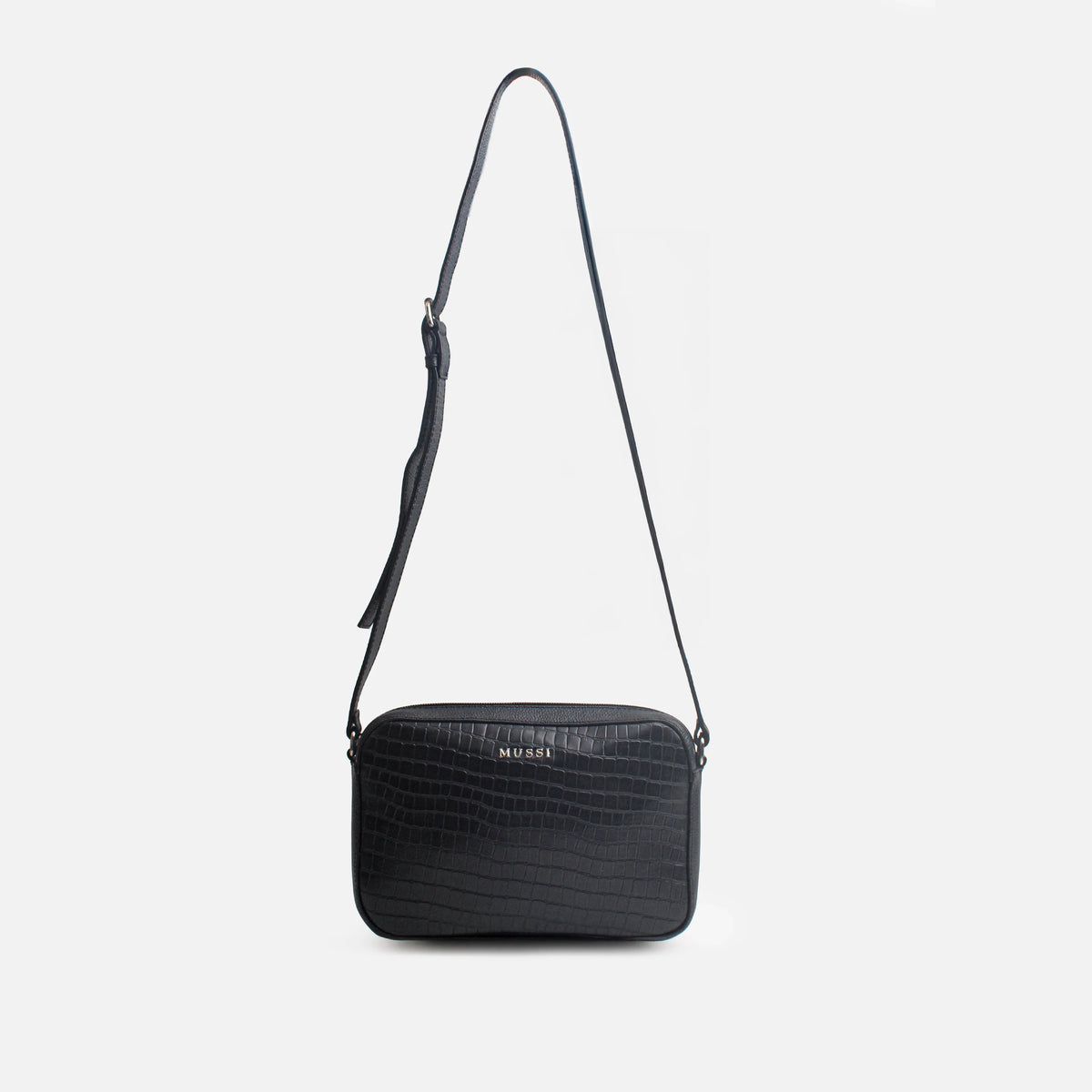 Bolso manos libres amay de cuero para mujer - Negro