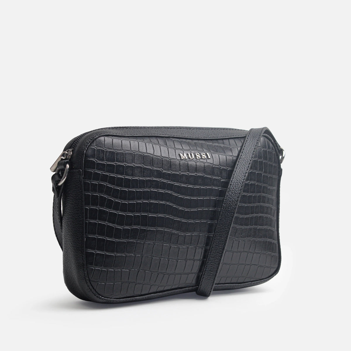 Bolso manos libres amay de cuero para mujer - Negro