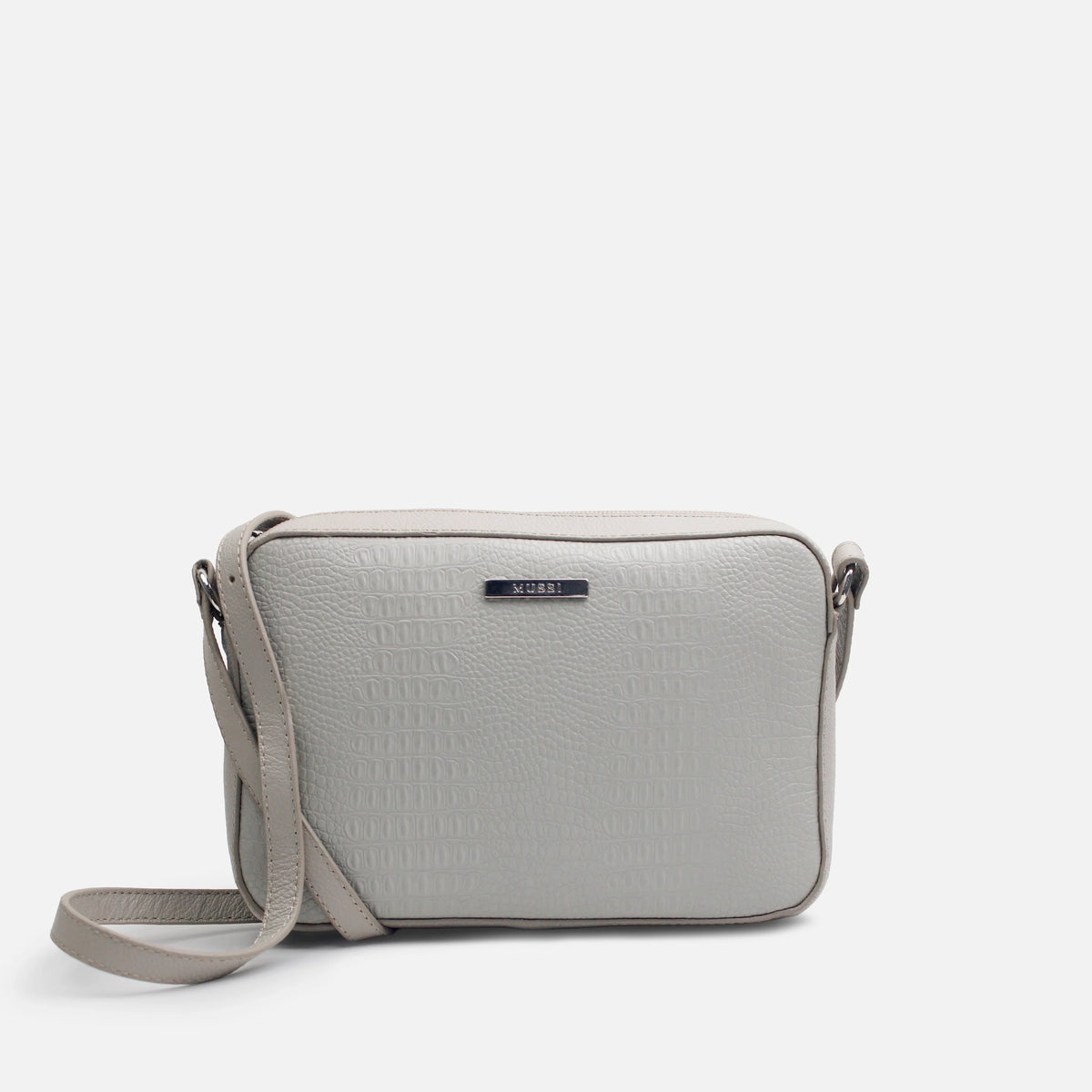 Bolso manos libres amay de cuero para mujer - Gris