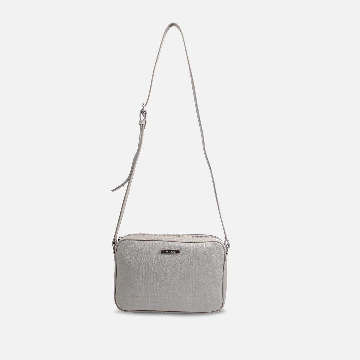 Bolso manos libres amay de cuero para mujer - Gris