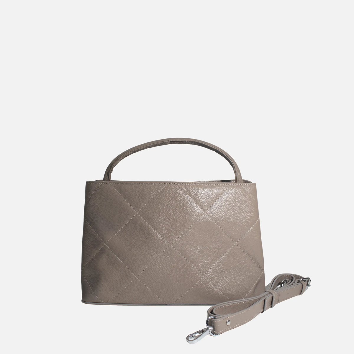 Cartera damaris de cuero para mujer - Taupe