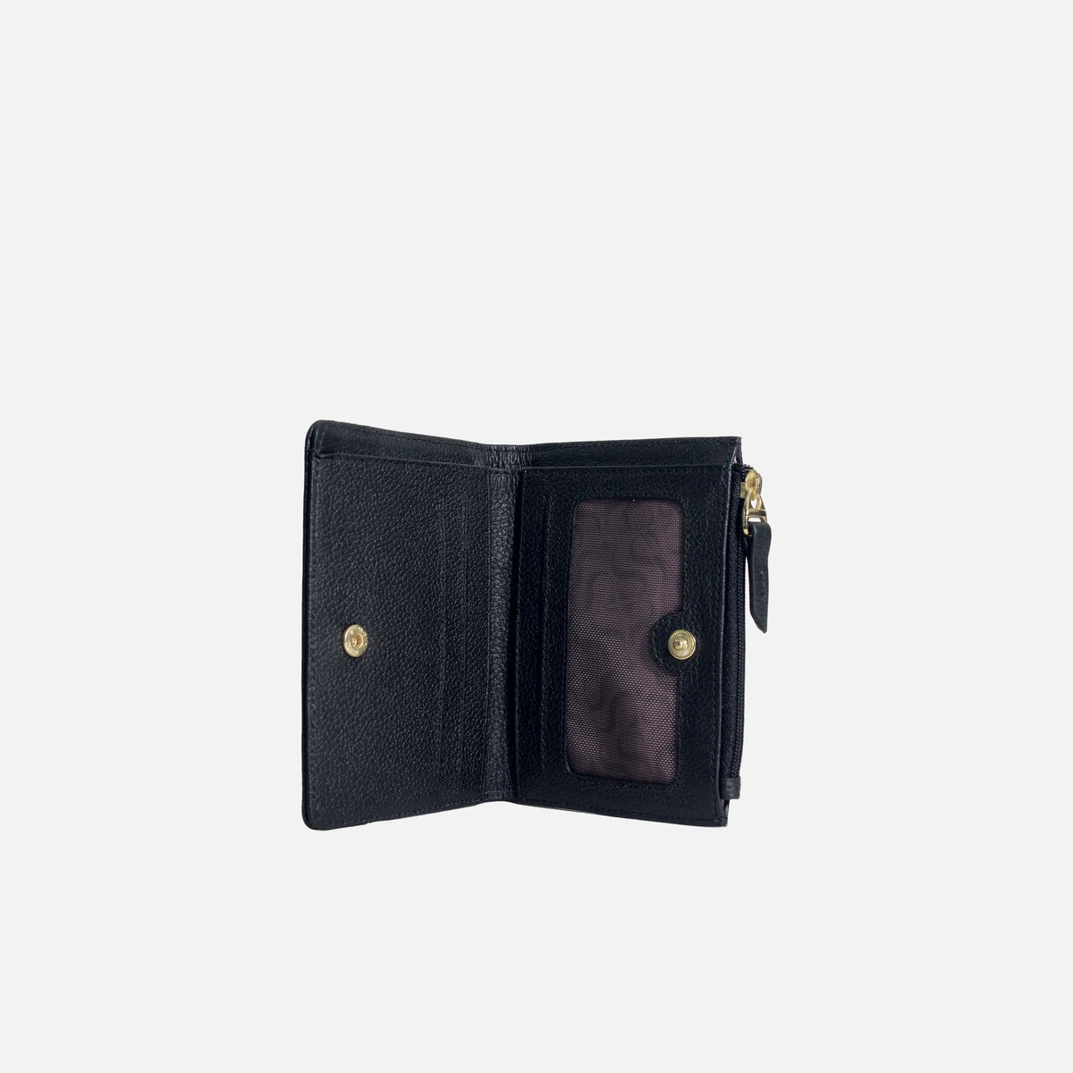 Billetera raquel de cuero para mujer - Negro