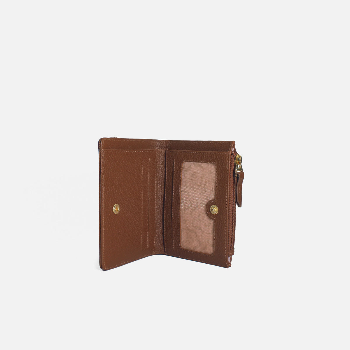 Billetera raquel de cuero para mujer - Miel