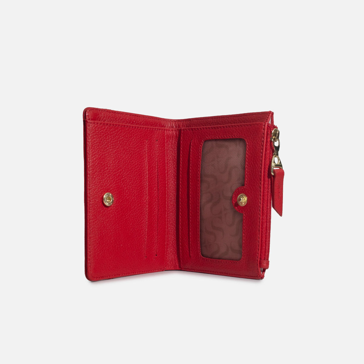 Billetera raquel de cuero para mujer - Rojo