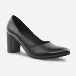 Tacones shiori de cuero para mujer - Negro