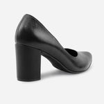 Tacones shiori de cuero para mujer - Negro