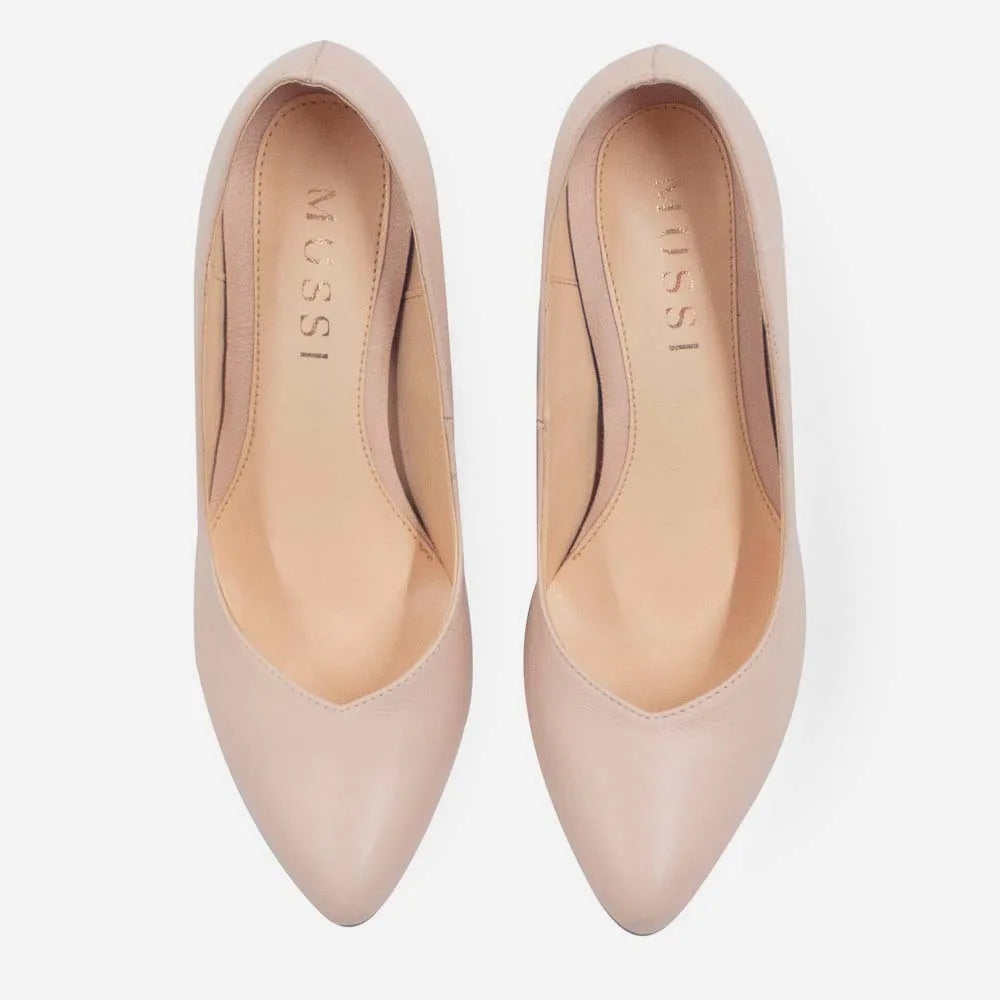 Tacones shiori de cuero para mujer - Nude