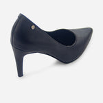 Tacones camil de cuero para mujer - Negro