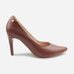 Tacones camil de cuero para mujer - Miel