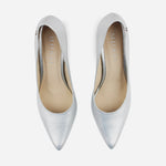 Tacones camil de cuero para mujer - Plata