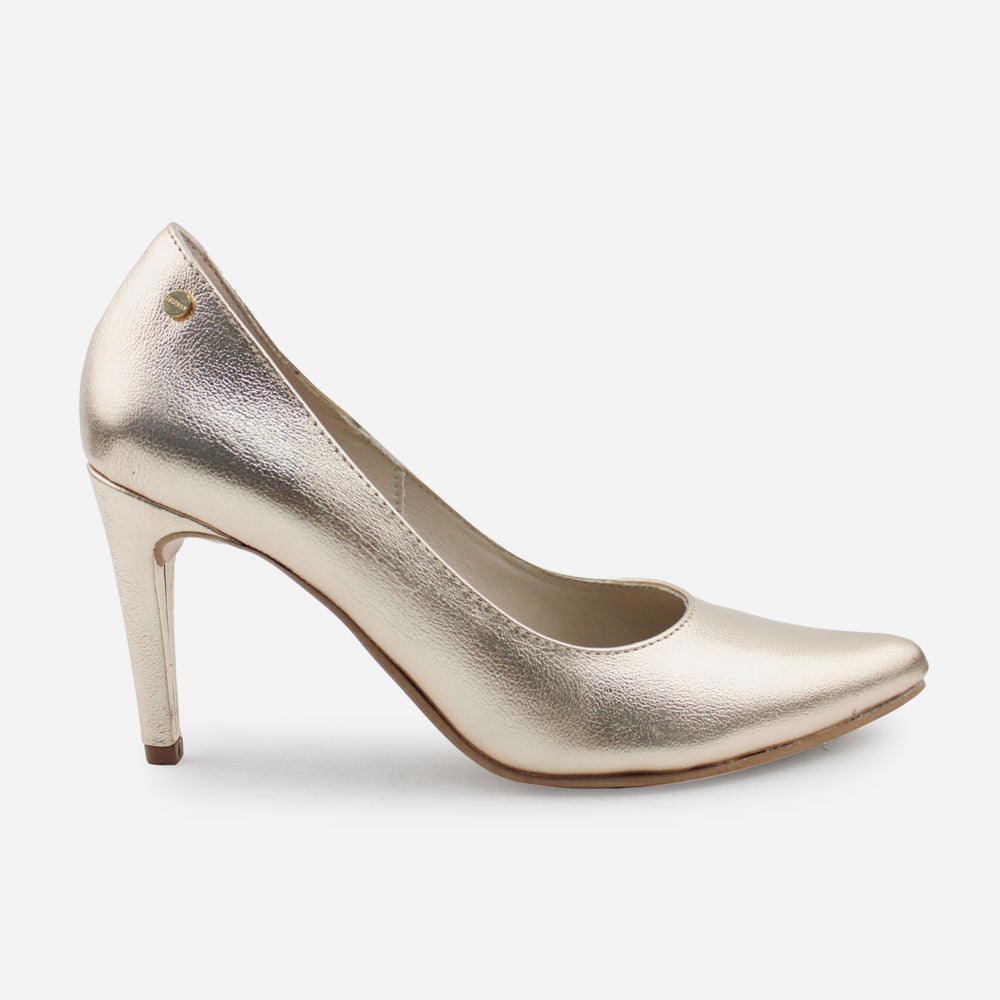 Tacones camil de cuero para mujer - Oro