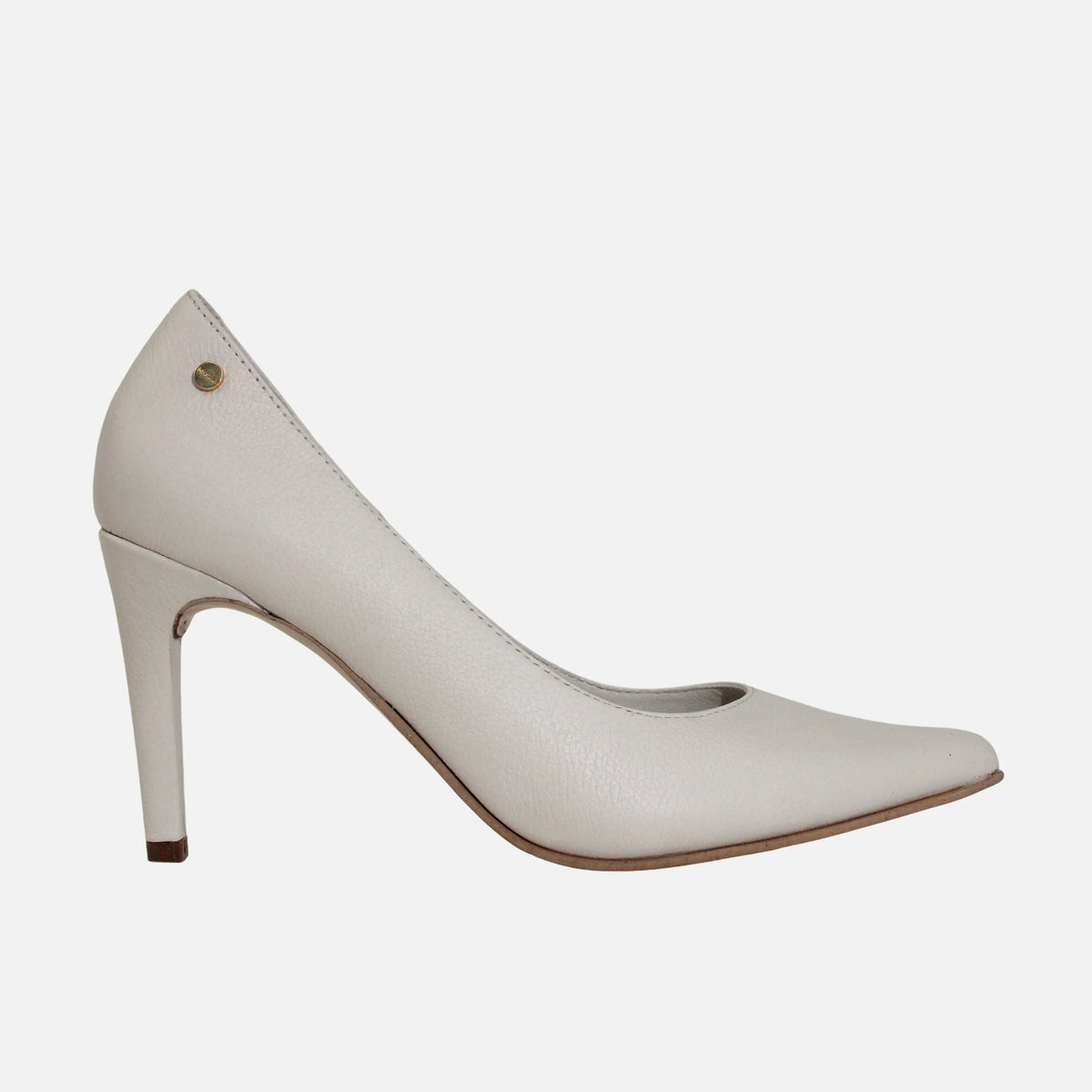 Tacones camil de cuero para mujer - Hueso