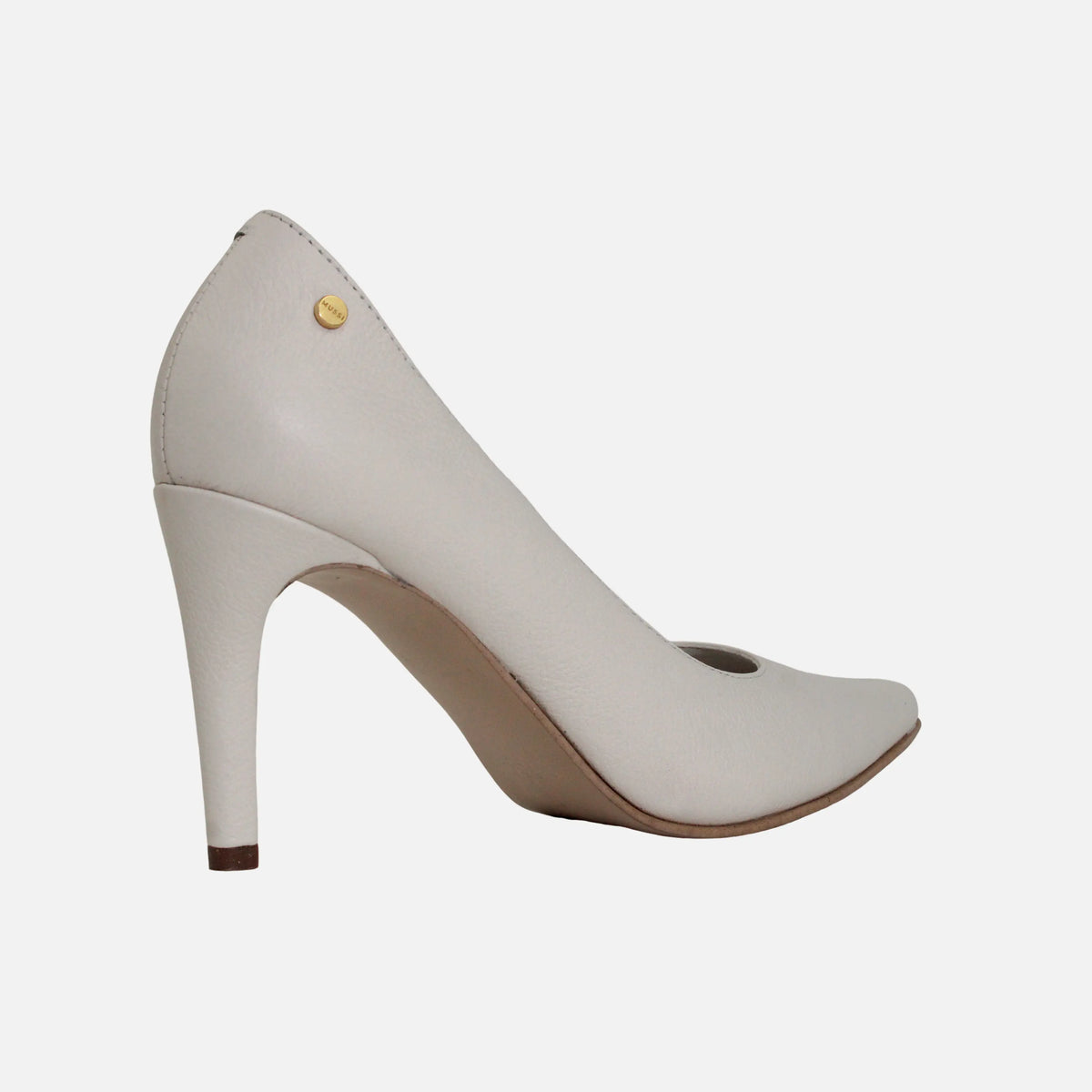 Tacones camil de cuero para mujer - Hueso