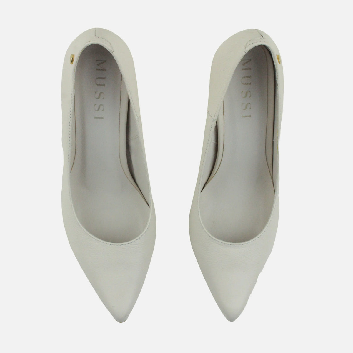 Tacones camil de cuero para mujer - Hueso