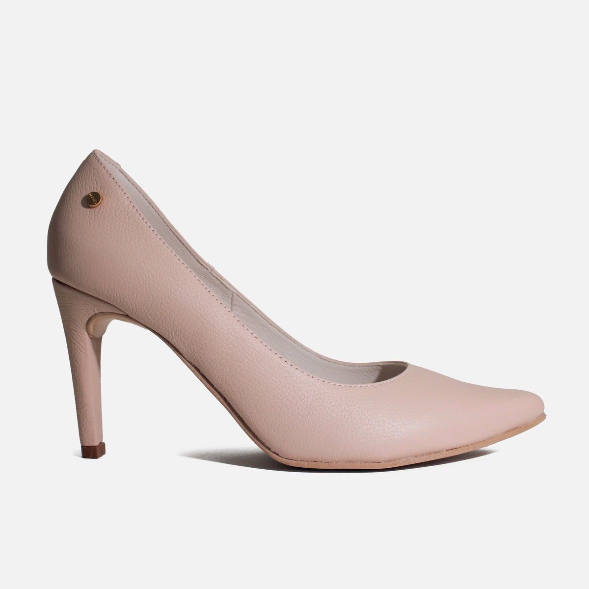 Tacones camil de cuero para mujer - Rosado
