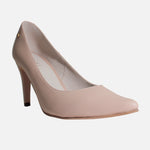 Tacones camil de cuero para mujer - Rosado
