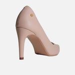 Tacones camil de cuero para mujer - Rosado
