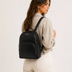 Morral olira de cuero para mujer - Negro
