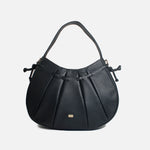 Cartera samara de cuero para mujer - Negro