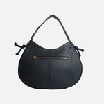 Cartera samara de cuero para mujer - Negro