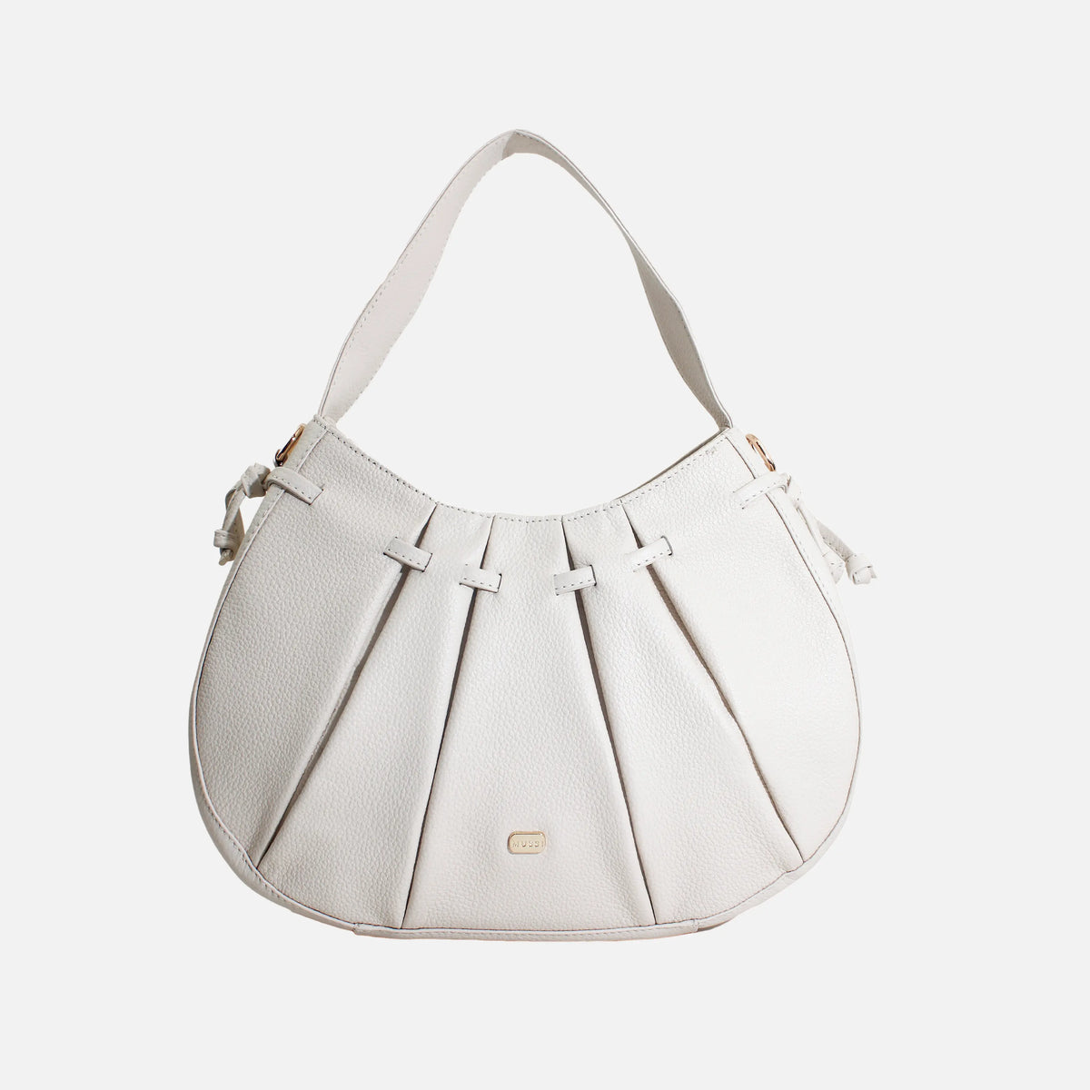 Cartera samara de cuero para mujer - Hueso