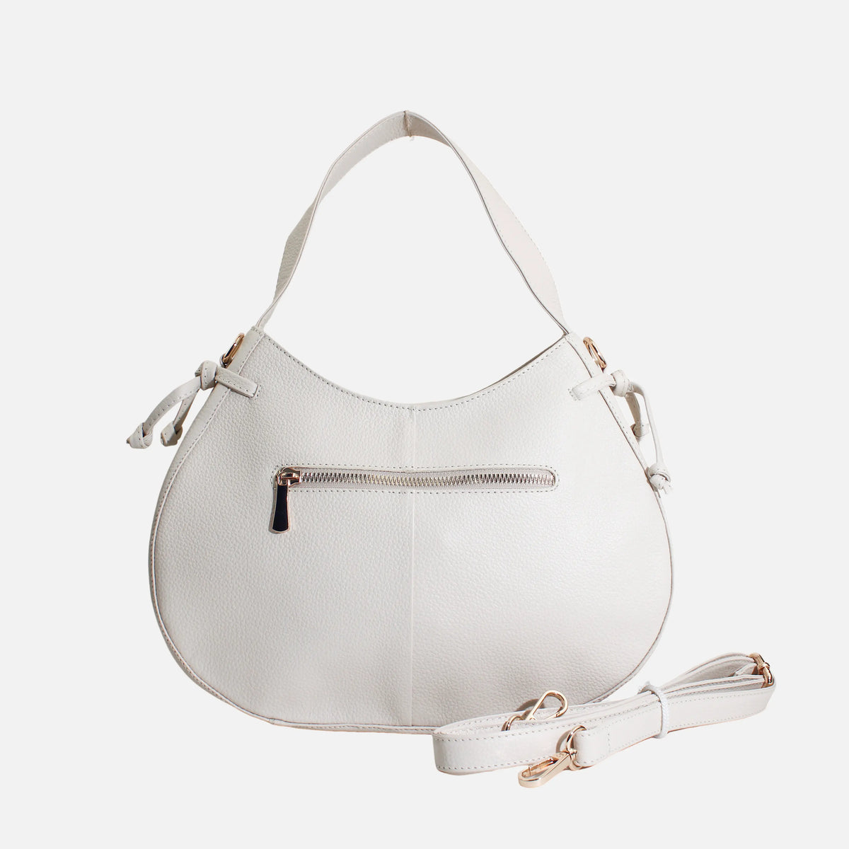 Cartera samara de cuero para mujer - Hueso