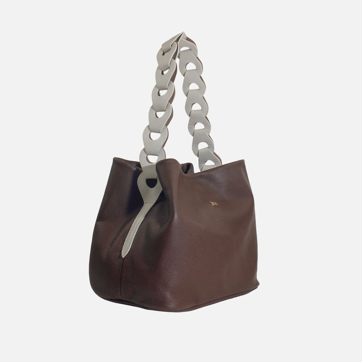 Cartera selma de cuero para mujer - Café