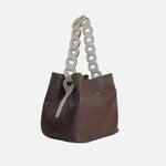 Cartera selma de cuero para mujer - Café