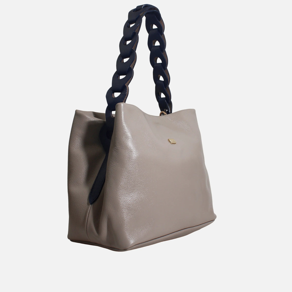 Cartera selma de cuero para mujer - Gris