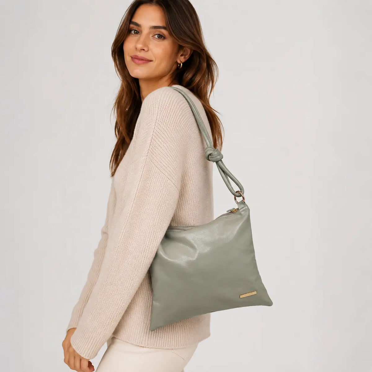 Bolso manos libres luna de sintético para mujer - Verde