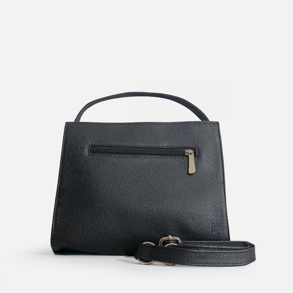 Bolso manos libres zeon de cuero para mujer - Negro