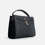 Bolso manos libres zeon de cuero para mujer - Negro