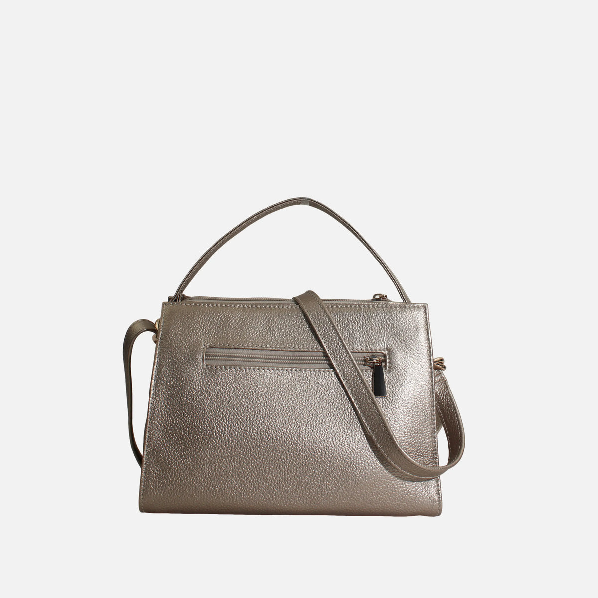 Bolso manos libres zeon de cuero para mujer - Oro