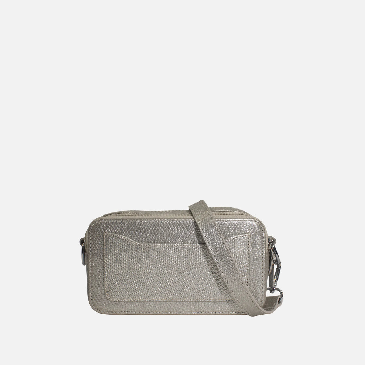Bolso manos libres estela de cuero para mujer - Plateado