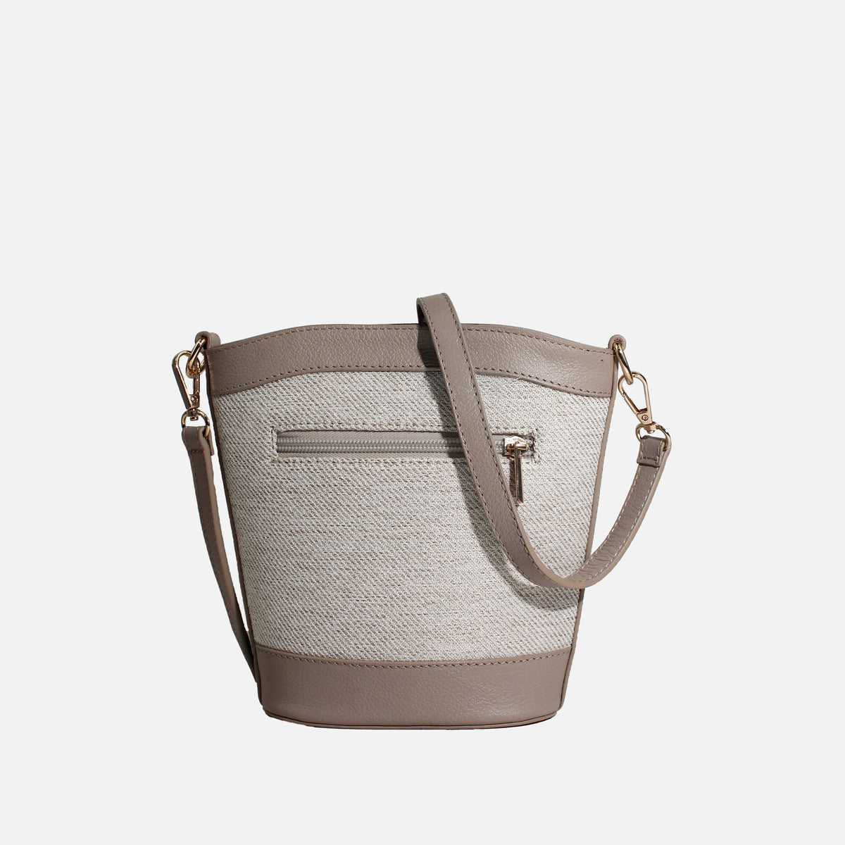 Bolso manos libres ailen de cuero para mujer - Nude