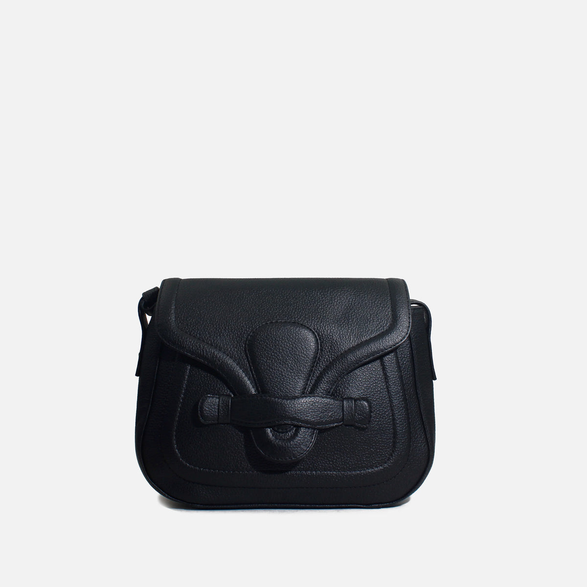 Bolso manos libres paola de cuero para mujer - Negro