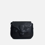 Bolso manos libres paola de cuero para mujer - Negro