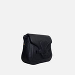 Bolso manos libres paola de cuero para mujer - Negro
