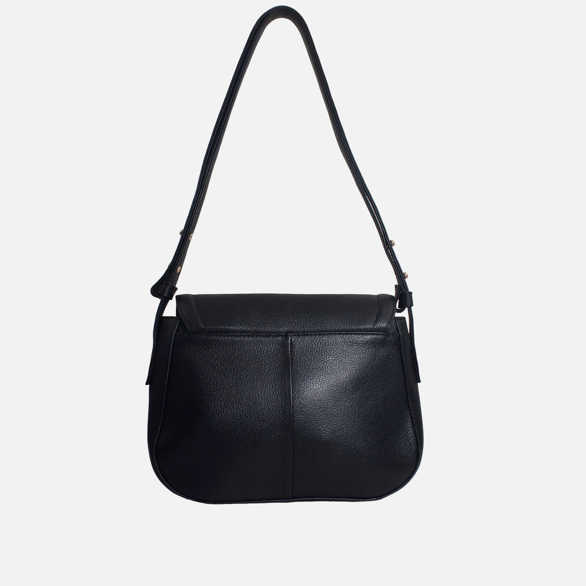 Bolso manos libres paola de cuero para mujer - Negro