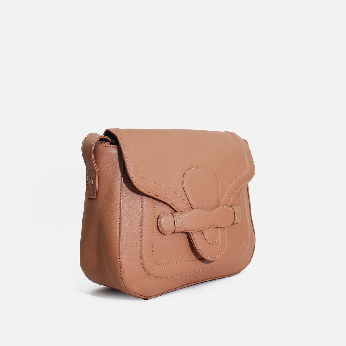Bolso manos libres paola de cuero para mujer - Miel