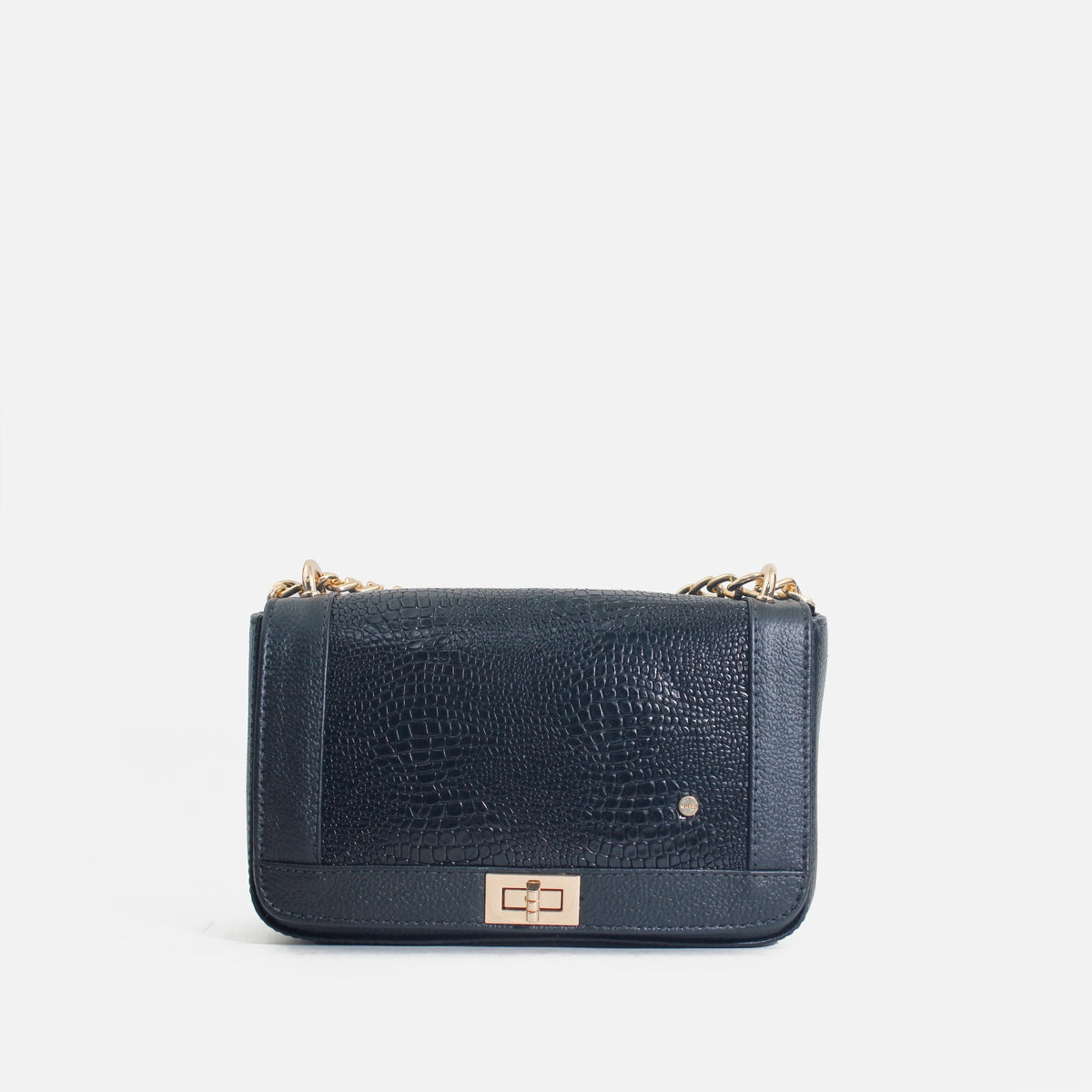 Bolso manos libres luz de cuero para mujer - Negro