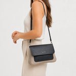 Bolso manos libres eline de cuero para mujer - Negro