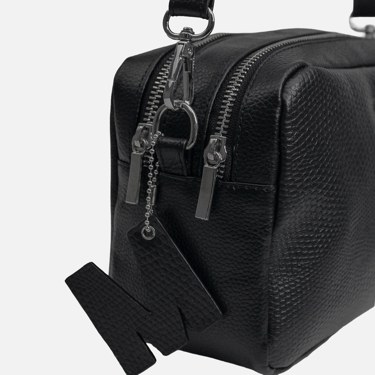 Bolso manos libres letizia de cuero para mujer - Negro