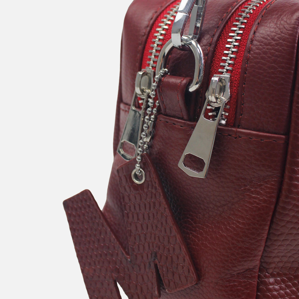 Bolso manos libres letizia de cuero para mujer - Vino