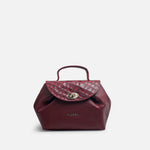 Bolso manos libres azalea de cuero para mujer - Vino