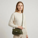 Bolso manos libres pontiara de cuero para mujer - Verde