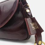 Bolso manos libres pontiara de cuero para mujer - Vino