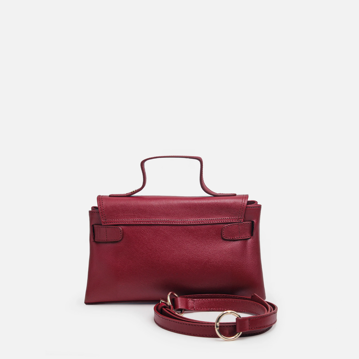 Bolso manos libres riviera de cuero para mujer - Rojo