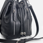 Bolso manos libres sirocca de cuero para mujer - Negro
