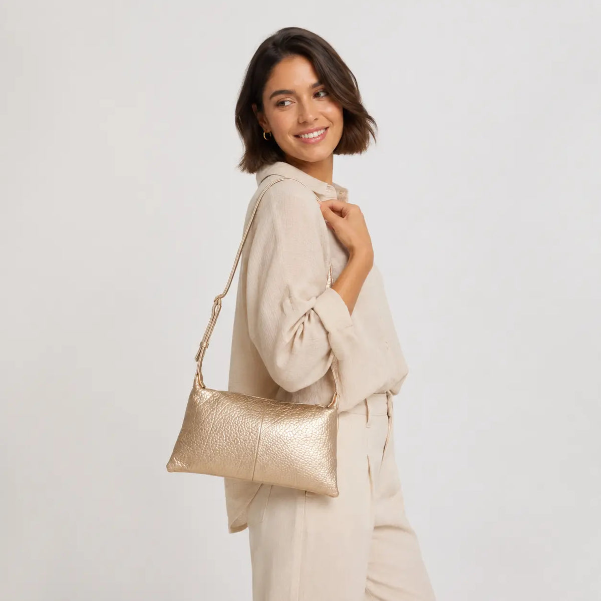 Bolso manos libres vera de sintético para mujer - Oro